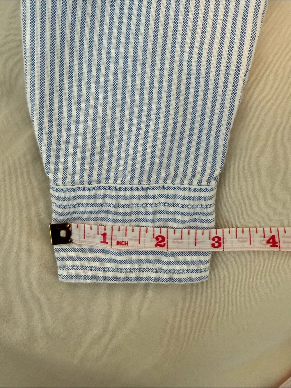 Ralph Lauren Light Blue & White Striped Button-Down Shirt 4T Large logo on front